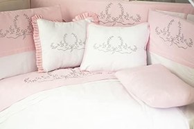 Resim Silver Bebek Uyku Seti,%100 Pamuklu Çiçek Desenli Beşik Uyku Takımı, 70x110 cm, Pembe 
