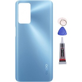 Resim Oppo A16 Mavi Arka Kapak Batarya Kapağı Pil Kapağı Yapışkan Ve Sökme Aparatıyla Beraber Full Set Mavi 