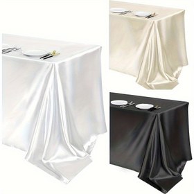Resim Cadılar Bayramı, Noel, 1 Adet/2 Parça Saten Polyester Masa Örtüsü - Şık Rustik Dügün Duşu & Doğum Guni Partisi Süslemesi Kırışmaz Makine Yapım Evde ve Etkinlikler için (Beyaz Siyah), Pürüzsuz Tekstil Kaliteli Bitiş ile Cadilar bayrama Xmas Nikaha Sofralar Vintage Klasİk tAsarim DayanIklImal Materyal etKInlIK Tatili Organizatörleri ıcın mÜkemmel 