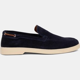Resim Desa Erkek Lacivert Süet Deri Loafer 
