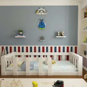 Resim Evbingo İdeal Montessori Genç - Çocuk Karyola Beyaz U2 - 90 x 190 Yatak Uyumlu 