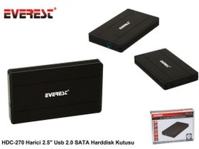 Resim Everest HDC-270 Harici 2.5" Usb 2.0 Sata Harddisk Kutusu Everest HDC-270 Harici 2.5" Usb 2.0 Sata Harddisk Kutusu