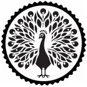 Resim Tavus Kuşu Tasarım 2.model Sticker 20 X 20 Cm 