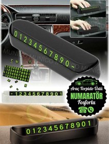 Resim Munico Araba Telefon Numarası Gösterge Plakası - Açılır-Kapanır Tasarım Araç İçi Telefon Numarası Kartlığı 