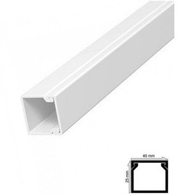 Resim Kablo Kanalı 40X25 Mm 2 Metre Yapışkan Bantlı 4 Adet 