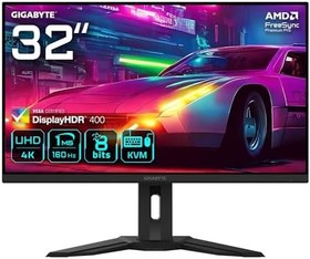 Resim GIGABYTE M32UP 31.5" IPS Gaming Monitor, 4K UHD (3840x2160), 160Hz, 1ms MPRT, Non-Glare, HDMI 2.1 & DisplayPort 1.4 (DSC) & USB-C, DisplayHDR 400, KVM, Dahili Hoparlör 