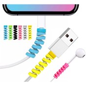 Resim Genel Markalar Şarj Kablo Koruyucu Usb Koruyucu Silikon Spiral 6'lı Paket 