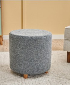 Resim Favora Mario Ahşap Ayaklı Puf - Gri Gri 