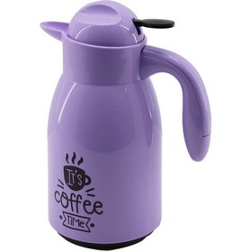 Resim Go İthalat 1LT İÇİ CAM LİLA - KAHVE YAZILI PENGUEN PLASTİK TERMOS (4738) 