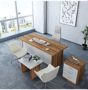 Resim Asil 3'lü Ofis Takımı Model 9 Ceviz Beyaz 