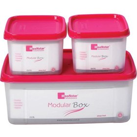 Resim Geseus Moon Star Modüler Hava Sızdırmaz Saklama Kabı-2,5lt 2x0,65lt-ms-08 