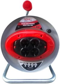 Resim Novax 4lü Grup Metal Makaralı Uzatma Kablo 3x2.5 40mt 