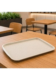 Resim 6 Adet Abs Servis Tepsisi Kaymaz Yüzeyli 32x44 Cm Kırçıllı Bej Endüstriyel Kullanıma Uygun, Kırılmaz, Bpa Free 7 Renk Seçenekli 