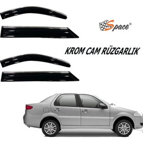 Resim Krom Cam Rüzgarlığı 1.2Mm Fiat Albea-Palıo-Sıena 4'Lü - Caru430 