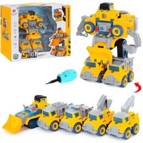 Resim 5 in1 Robota Dönüşen Sök Tak İnşaat Araçları 
