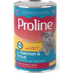 Resim Proline Somonlu ve Alabalıklı Sos İçinde Gravy Yetişkin Kedi Konservesi 6 x 400 G 