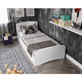 Resim Soft Tek Kişilik Mdf Karyola Beyaz - 90 Cm X 190 Cm 