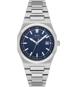 Resim Rms Zeitmeister Rms.1.ag1611.03-w Kristal Cam Takvimli 5 Atm Suya Dayanıklı Metalik Renk Erkek Kol Saati Metalik 