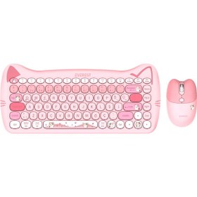 Resim Everest KM-6285 Catty Mini Wireless - Bluetooth Kablosuz Ultra Sessiz Özel Tasarımlı Q Klavye & Mouse Set 