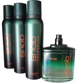 Resim Snob Afterdark Deodorant Spray 3 Adet + (Kapaksız-Kutusuz)Afterdark EDT For Men 100 ml Erkek Parfüm 