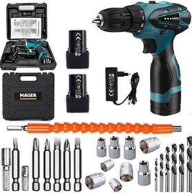 Resim Mager MGR1020DRSN Germany Thechnology Çift Akülü Şarjlı Vidalama Matkap Ve 24 Parça Set 