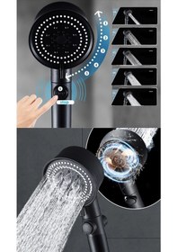 Resim Duş Başlığı Pervaneli Serinletici Tasarım 5 Modlu 5496 