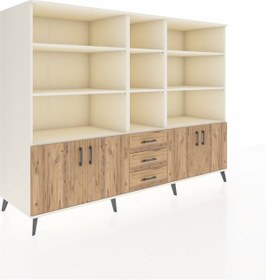 Resim Kronos Dolap 11 Raflı 3 Çekmeceli 4 Kapaklı 220x59x163 Aytaşı-çam Aytaşı-çam 