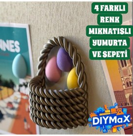 Resim Paskalya Sepeti Buzdolabı Magneti Çıkarılabilir Yumurtalı 