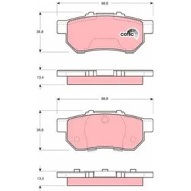 Resim Honda Jazz 2 Arka Fren Balatasi 2002-2009 Trw Gdb3113 