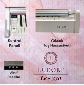 Resim Ludorf Le 330 Siyah Profesyonel Dijital Piyano 88 Tuşlu Tuş Hassasiyetli +tabure / Kulaklık Beyaz 
