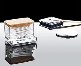 Resim Deconox Ahşap Görünümlü Kapak 3'lü Organizer Set, Modern Pamukluk Düzenleyici Şık 3'lü Pamukluk Set - Şık ve Fonksiyonel Ahşap Görünümlü Kapaklı - Mutfak ve Banyonuzu Düzenleyin! 