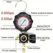 Resim Elmpaly High Gauge R410a Soğutucu Manometre Seti Hvac İzole Malzeme 0-800psi 35bar Kalibrasyon Vidası 