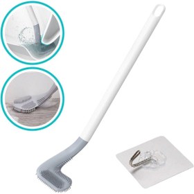 Resim RiverWorld River World Golf Sopası Tasarımlı Silikon Wc Klozet Mutfak Temizlik Fırçası Kanca Hediyeli 