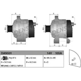 Resim Denso Alternatör 12 V 100A Fiat Doblo 1 9Jtd Den Dan501 