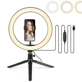 Resim Xindoker 26cm Led Halka Işığı 3 Işık Modu 10 Parlaklık Seviyesi, Usb Beslemeli, Telefon Tutucu Ve Tripod Dahil Seçenekli Tipler 