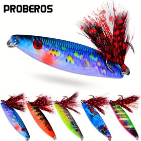 Resim Proberos 1 adet/5 adet Metal Kaşık Yemleri Yapay Tüyler ile, Tatlı Su Balığı için Uygun 