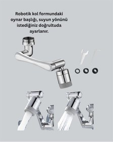 Resim Esnek 1080 Musluk Başlığı 3 Eklemli Hareketli Su Modlu Nrzsnt - 57 Lavabo Aparatı 