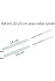 Resim Gizli Raf Tutucu 14 cm x 8 Mm, (Iki Takım) 