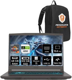 Resim MSI Thin A15 R5 7535HS 48GB 512GB SSD RTX4050\u002F6GB 15.6\ FHD 144HZ W11P B7VE-076XTR & PER4 ÇANTA 