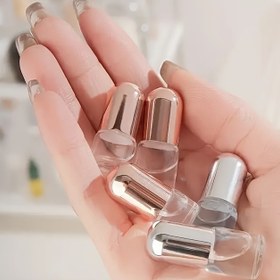 Resim 9 Parça Set, Farklı Boyutlarda 4 Adet Mini Gül Altın Cam Top Şişeleri, 5 Alt Paketleme Araç Seti, Yeniden Doldurulabilir Parfüm Şişeleri, Taşınabilir ve Seyahat için İdeal 