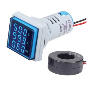 Resim Samdoo Küçük Kare Dijital Volt-ampermetre - Ac Akım, Gerilim Ve Frekans Ölçer 60-500v/0-100a 