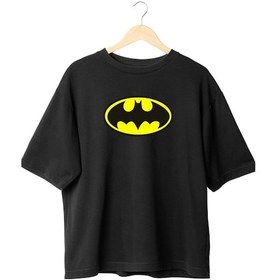 Resim Panda Baskı Tekstil Batman Oversıze Siyah,beyaz 