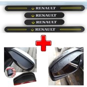 Resim Renault 21 Uyumlu Carbon Kapı Eşiği + Ayna Yağmur Koruyucu (552940211) 