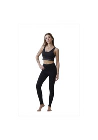 Resim Looksense Kadın Siyah Yüksek Bel Çift Cepli Toparlayıcı Fitness Spor Tayt 1005 001 