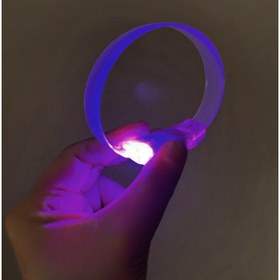 Resim 3 Modlu Pilli LED Işıklı Esnek Parti Bilekliği Mor 
