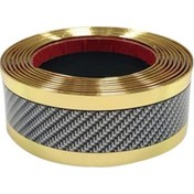 Resim Cloudstore Karbon Fiber Desenli Evrensel Araç Eşiği Koruma Şeridi - Altın Kaput Ayna Çerçeve Kaplama 