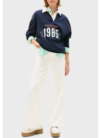 Resim Tommy Jeans Pamuklu Wide Leg Fit Yüksek Bel Jeans Bayan Kot Pantolon Dw0dw22648 1d0 Beyaz 