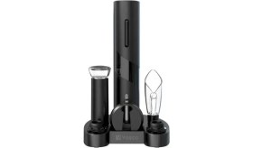 Resim Horecamark Vosco Vns-01 Wine Opener Otomatik Tirbuşon Şarap Açacağı, Elektrikli, Siyah 