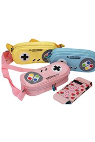 Resim Gizala Nintendo Switch Oled Uyumlu Snes Desenli Çanta Sarı 