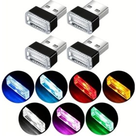 Resim Trendooze 4 Adet Usb Aracında Led Aydınlatma Kırmızı Mini Dekorasyon Işık 